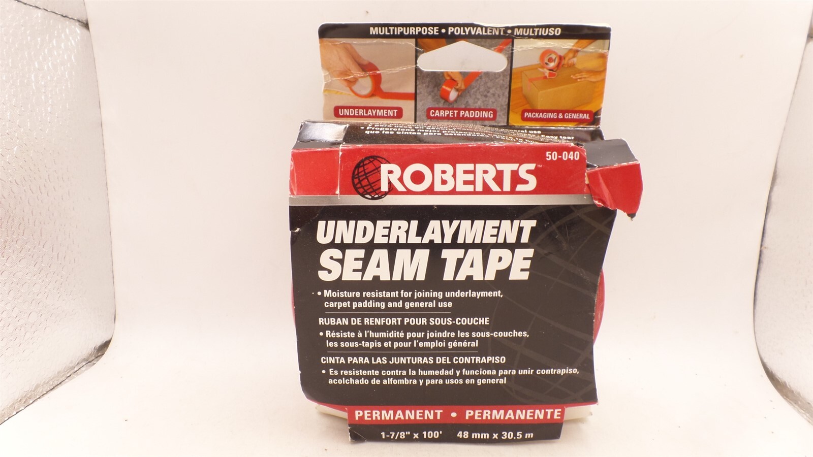 ROBERTS 50-040 SEAM GUARD 1-7/8″ X 1′ X 0.005″ UNDERLAYMENT TAPE 2-ROLLS