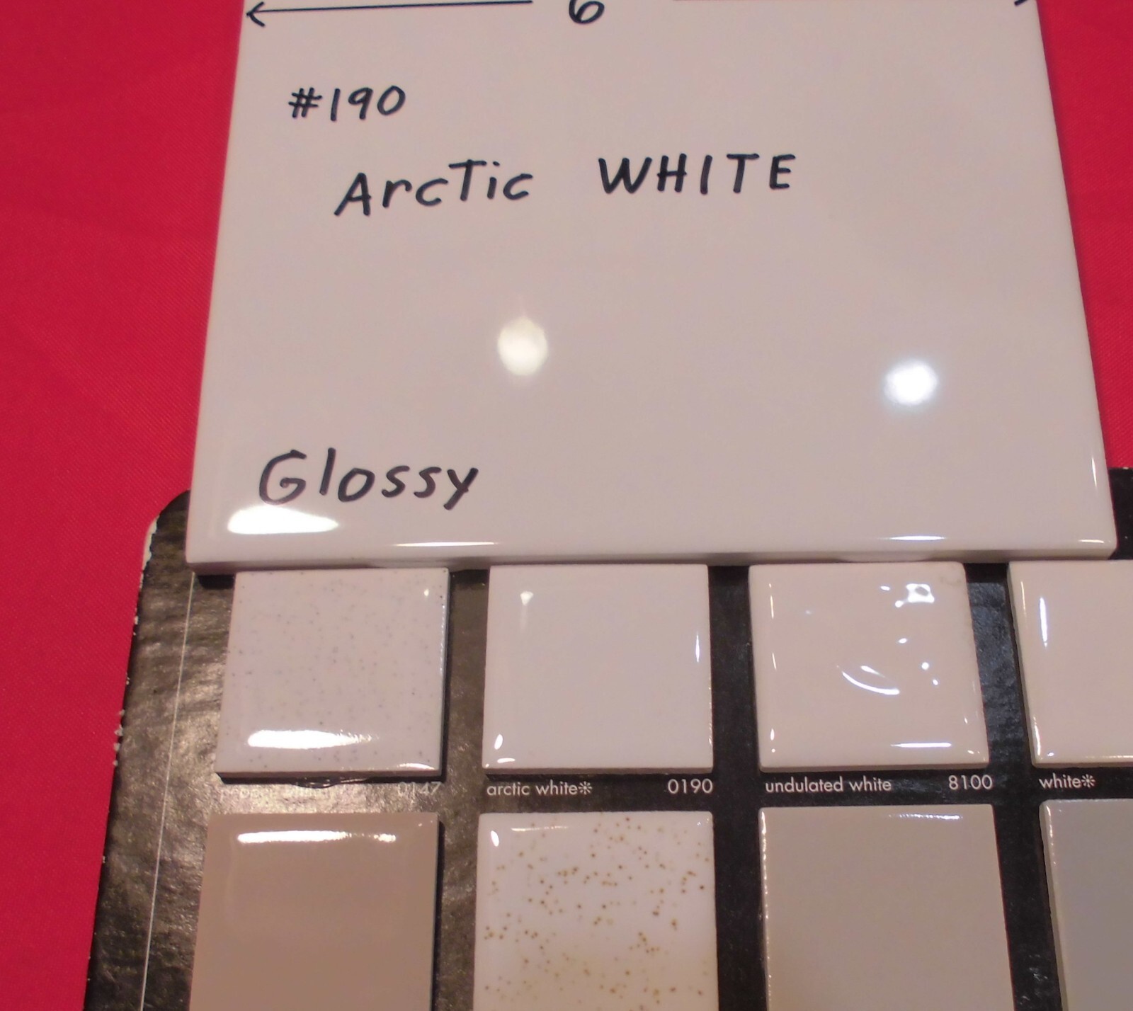1 pc. Daltile #190 Arctic White: Brilliant Glossy Ceramic Tile 6″ X 6″ NEW