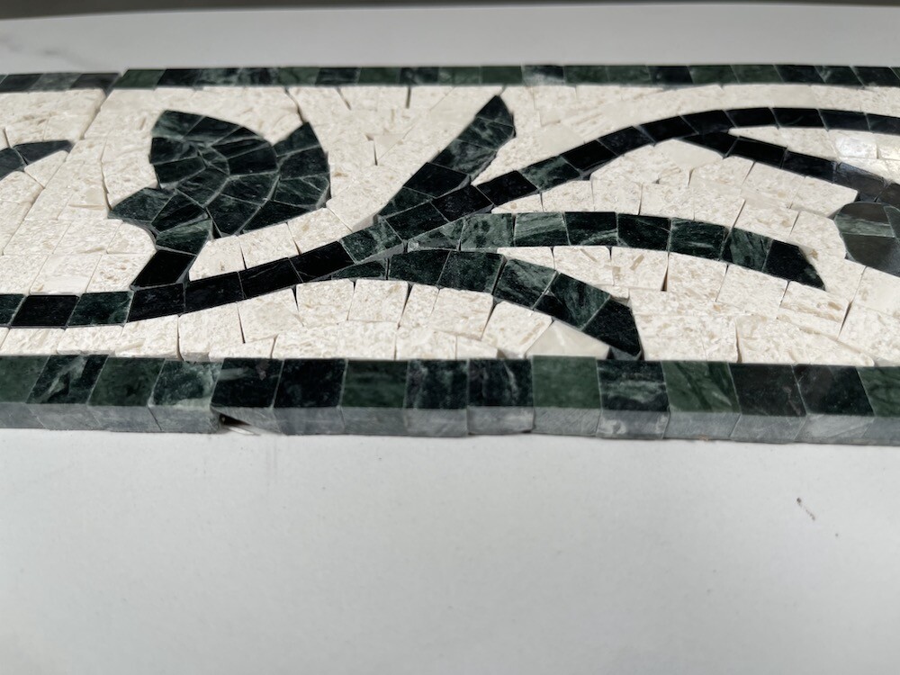 B0036P Marble Mosaic Border Listello Accent Tile Azalea Green 4×12 Polished