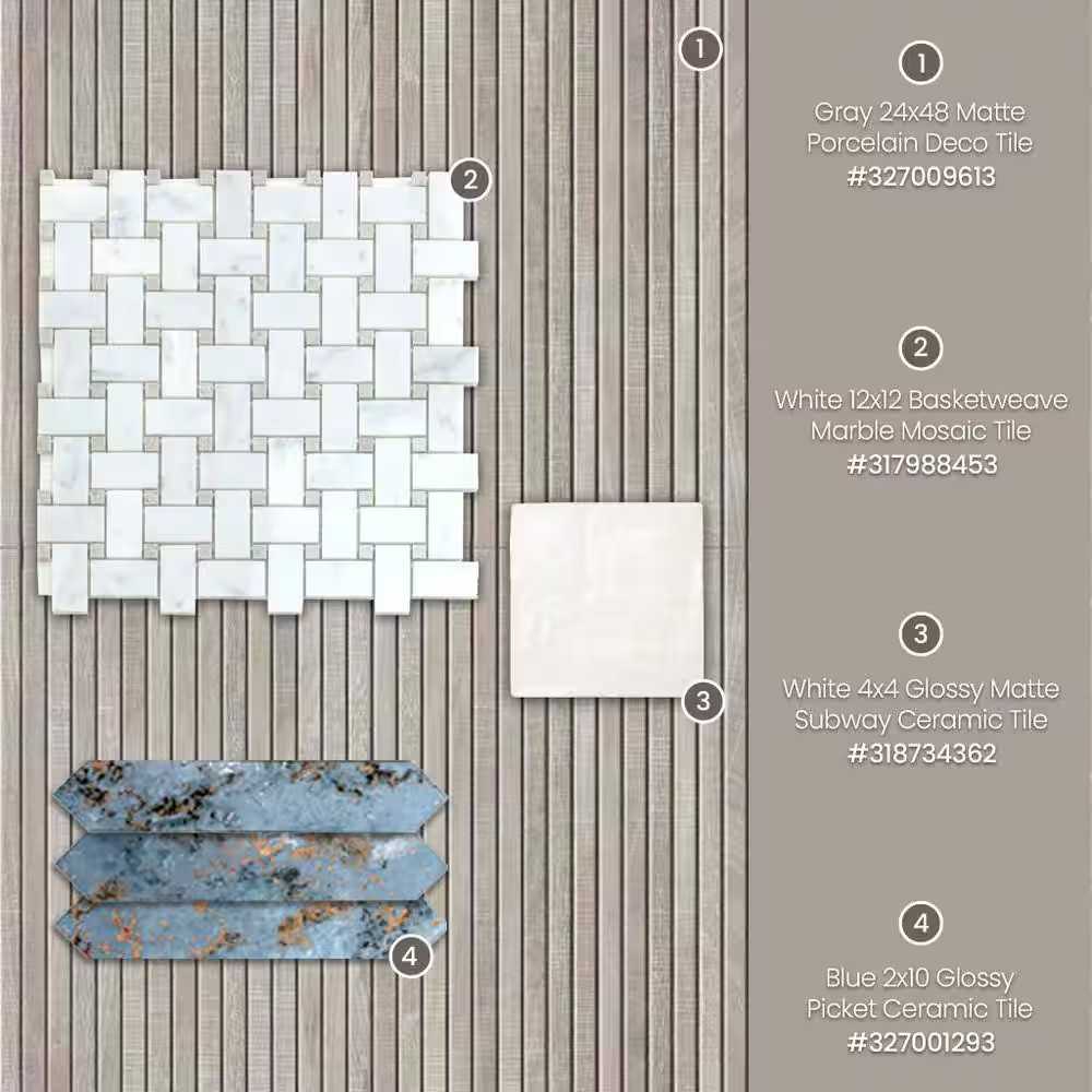White 12 In. X 12 In. Basketweave Polished Eastern Beige Bianco Carrara Marble M