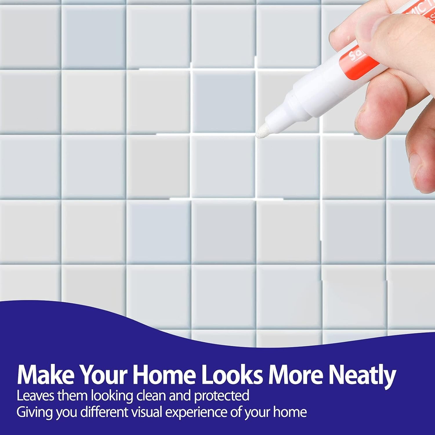 6 Pcs Grout Pen Tile Paint Marker: Waterproof Tile Grout Colorant and Seale
