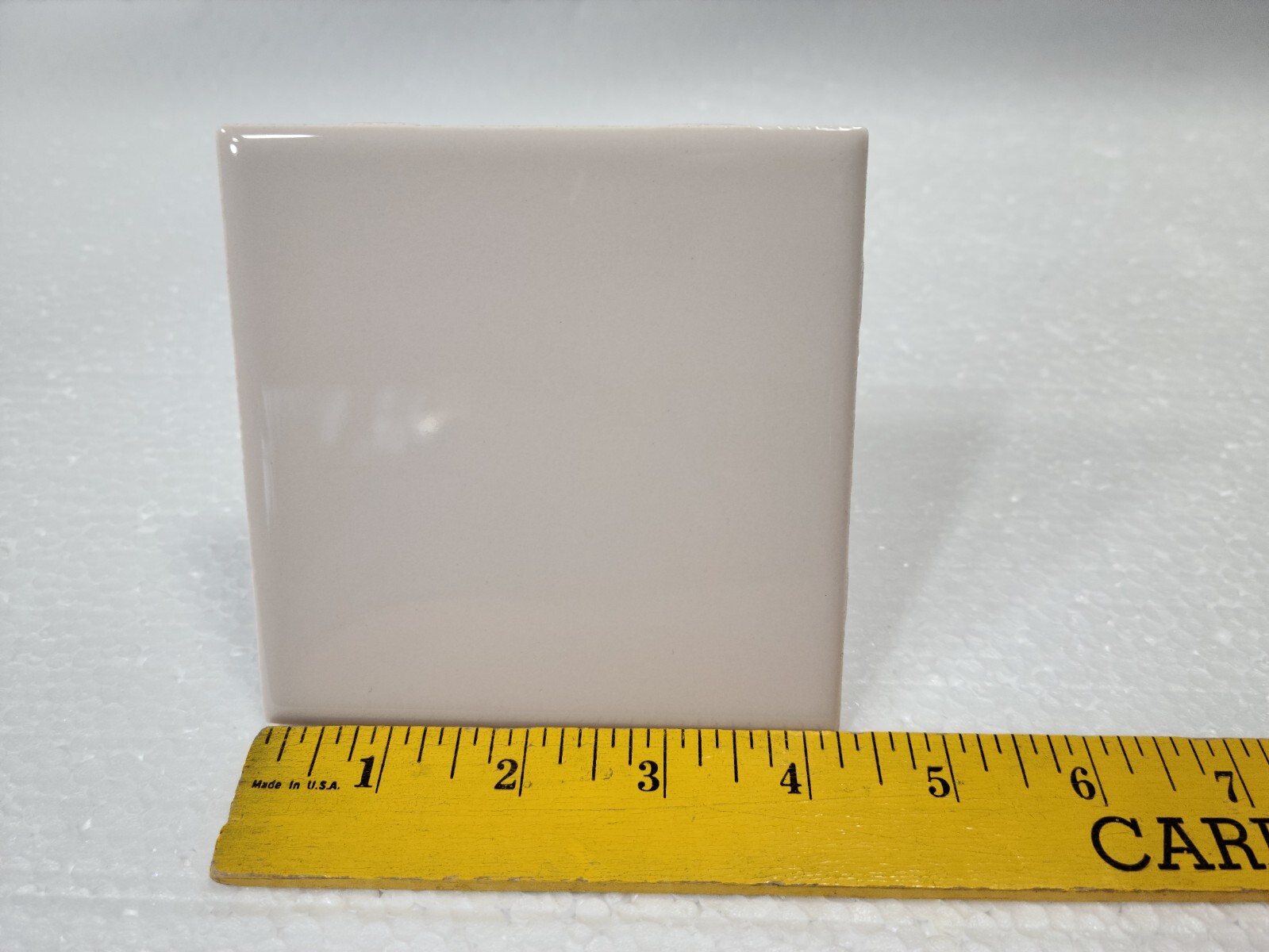 Pale Pink Ceramic 4.25 in Tile Subway Square Mid Century Modern Color 363 Blush