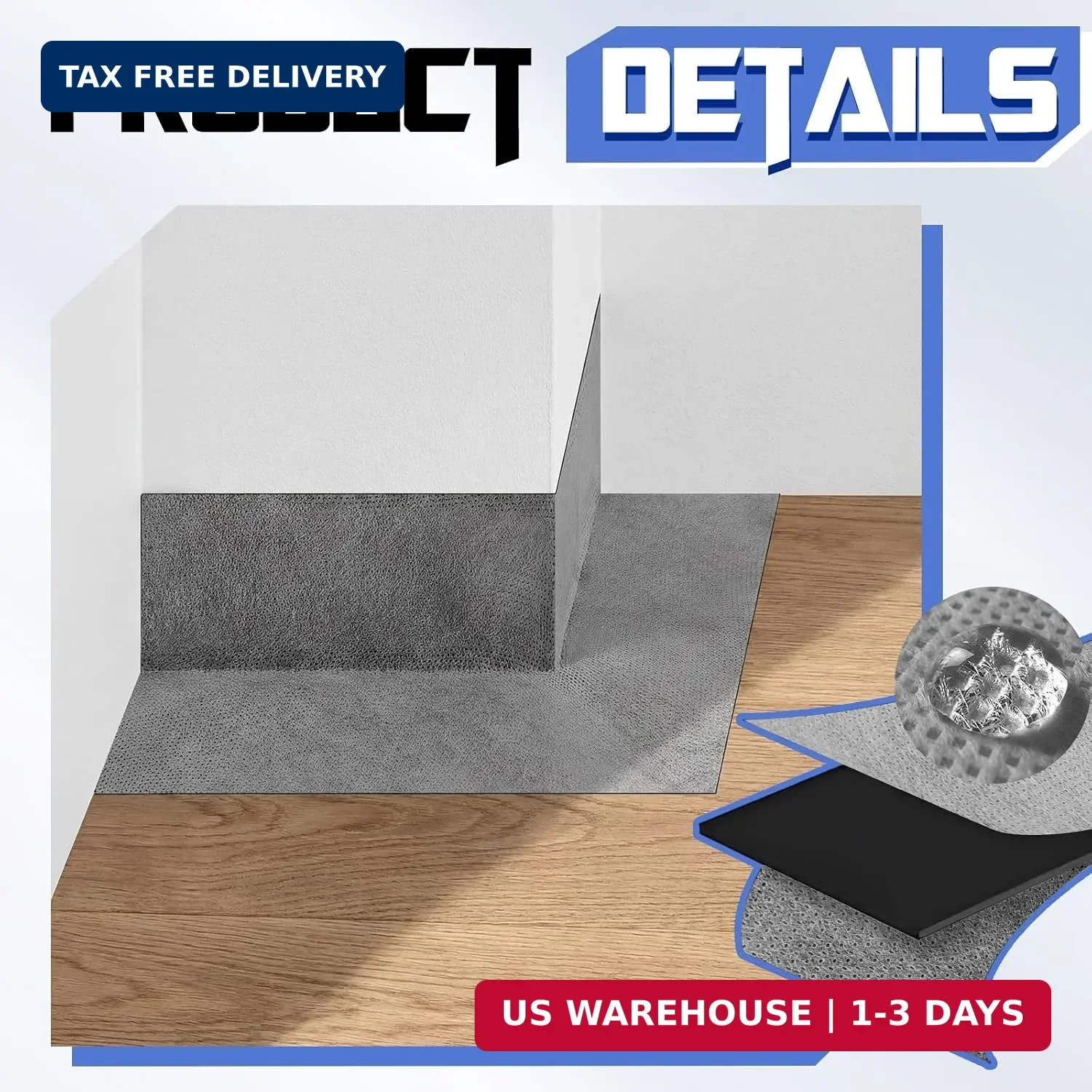 7 Pcs Waterproofing Membrane Kit, 0.42 x 100ft(42 Sq ft) Waterproof Membrane Ban