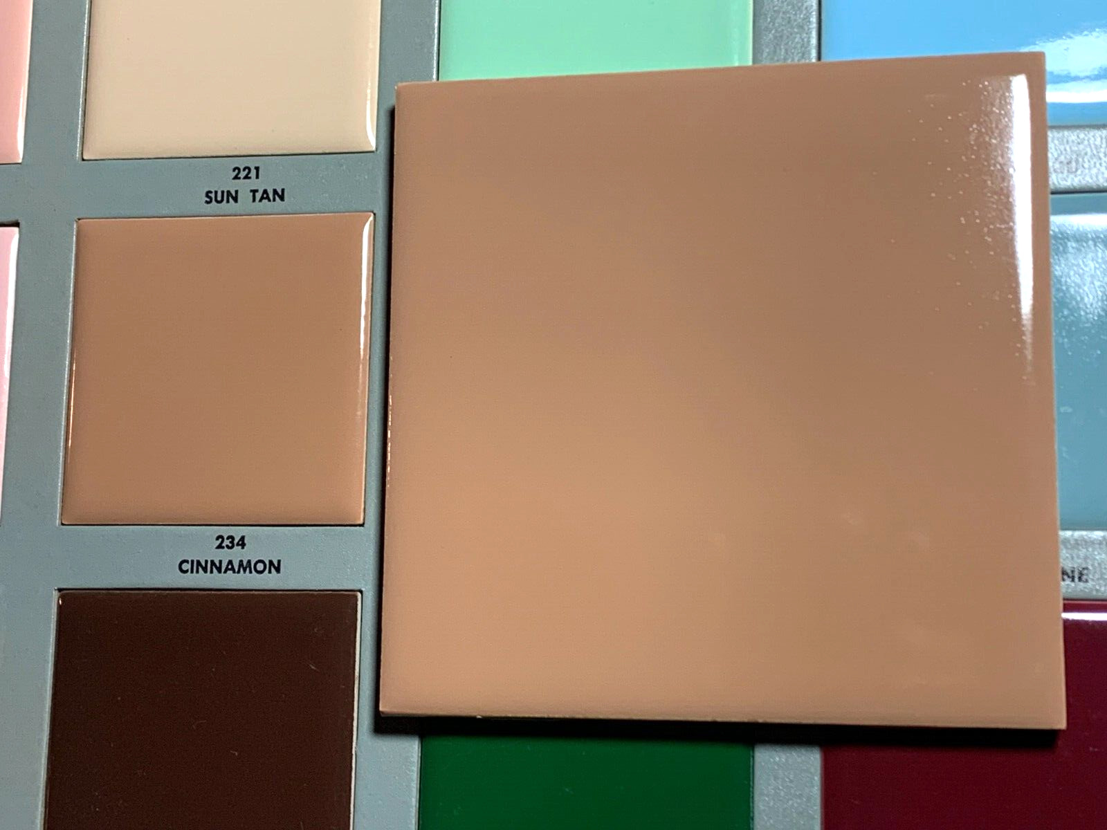 Vintage Wenczel Tile Co Ceramic Cinnamon Gloss 4 5/16″ x 4 5/16″