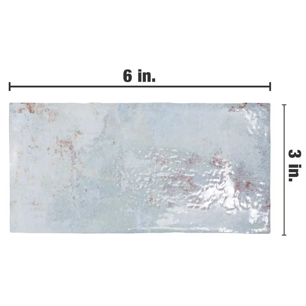 Biarritz Blue 3 In. X 6 In. Ceramic Wall Tile (5.72 Sq. Ft./Case)