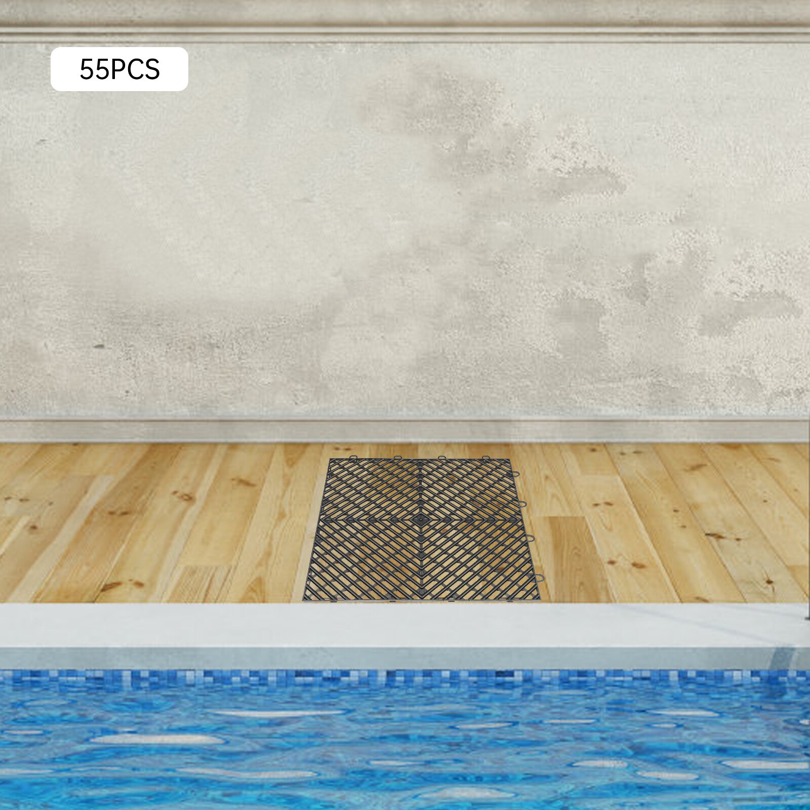 New Interlocking Garage Floor Tiles 25/55 PCS Deck 12″x12″ Snow Water Drainage