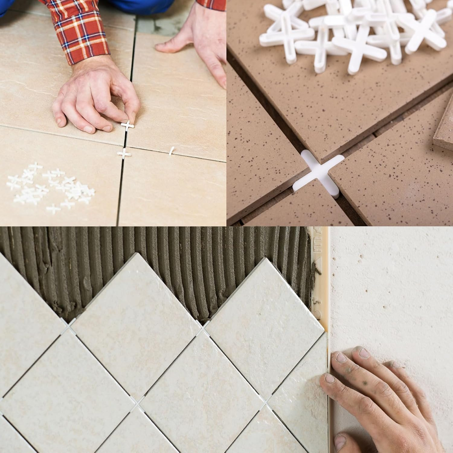 300Pcs Tile Spacers 1Mm 3/64″ Wall Floor Tile Plastic Cross Spacer for Ceramic T