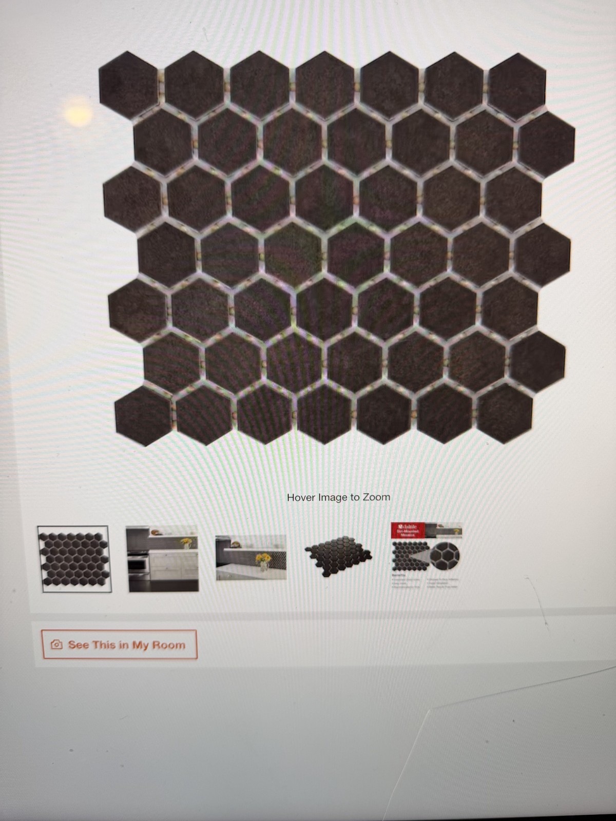 Daltile LuxeCraft Obsidian Black 10 in. x 12 in. Glazed Ceramic Hexagon Mosaic T