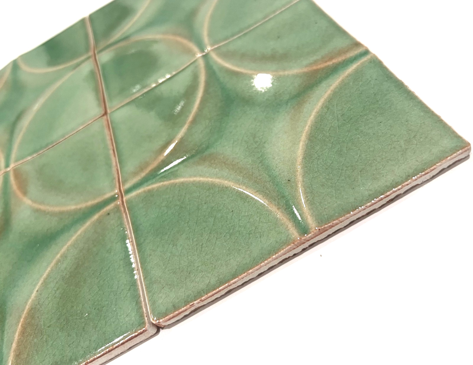 4×4 Wedgwood Virginia Crackle Green Faded Star Shaped Ceramic Wall Tile (4 PCS)