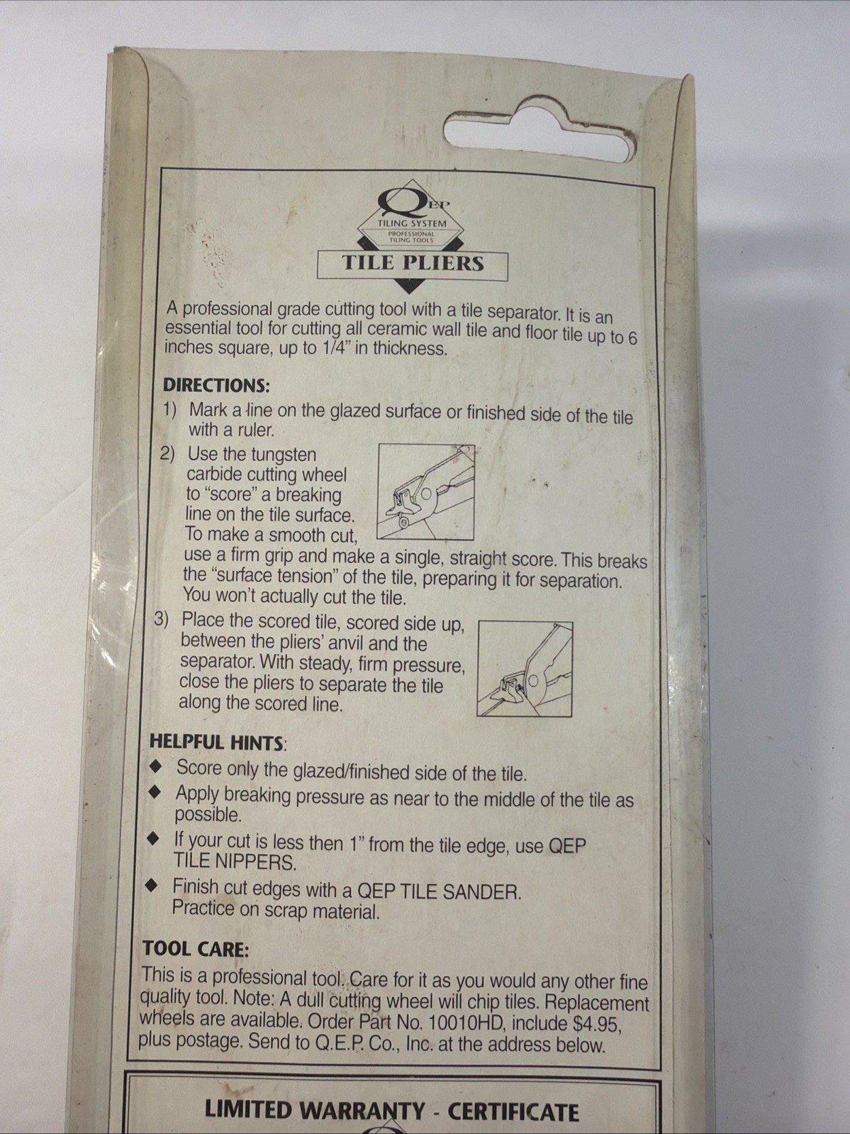 QEP Pro Installation Pliers – Tile Leveling System New Old Stock.