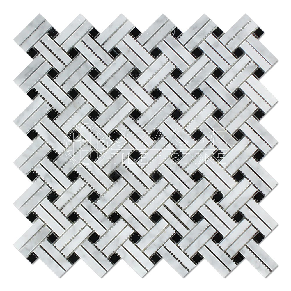 Carrara White Italian (Bianco Carrara) Marble Stanza Mosaic Tile