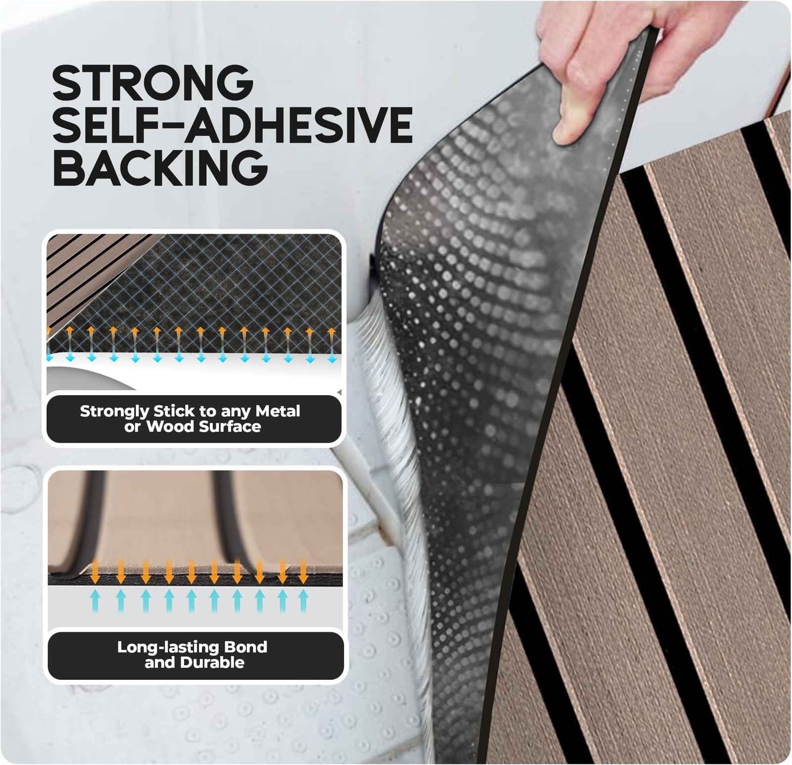Boat Flooring EVA Foam Boat Decking with Self-Adhesive Non-Slip Marine Carpet…