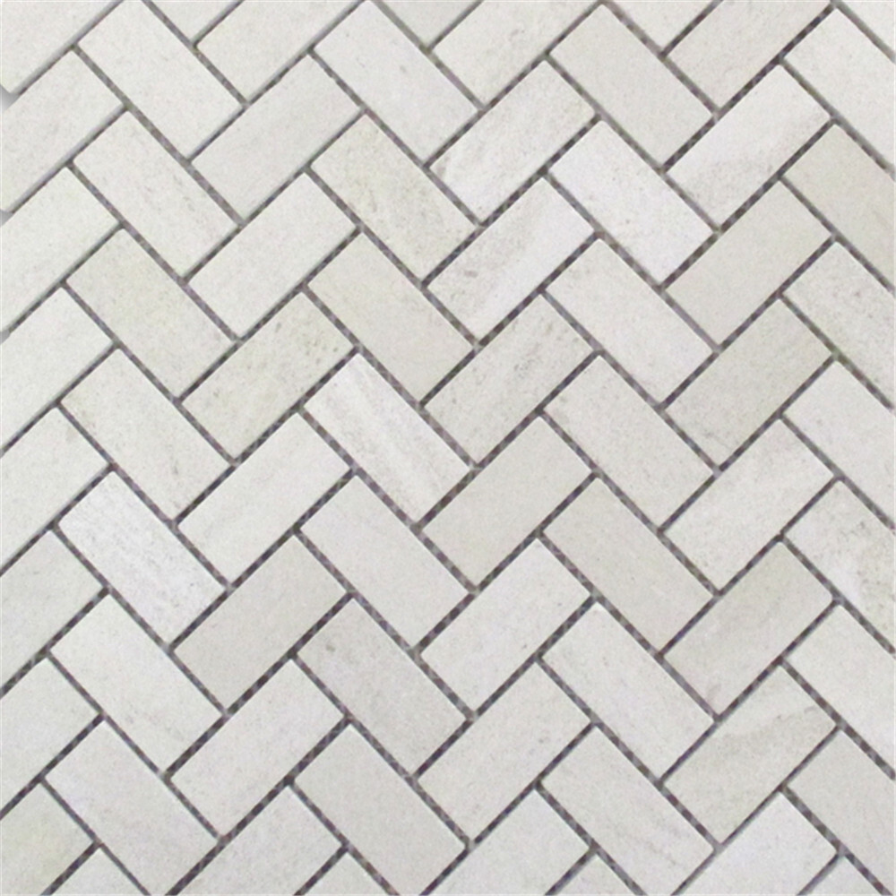H71XH Golden Beach Moleanos Beige Limestone 1×2 Herringbone Tile Honed