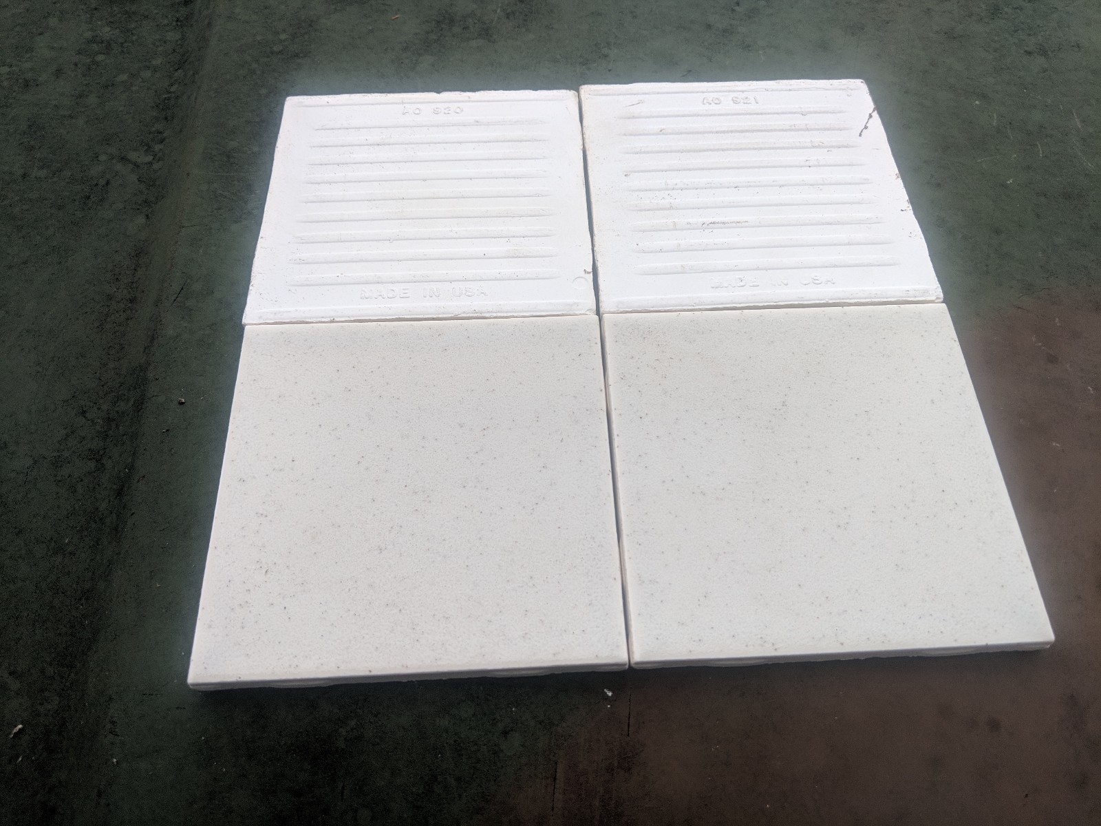4 pcs Bone Fleck 347 American Olean 4-1/4 ceramic tile USA Beige Speckled