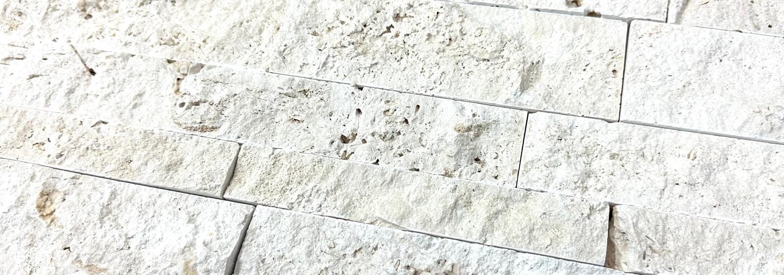 Ivory Travertine Stack Stone Ledger panel 7×20 – sample listing