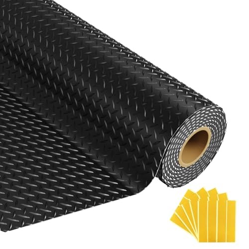 8×20 FT Garage Floor Mat, 2.8mm Thickened Flooring Roll for Under 8×20FT Black