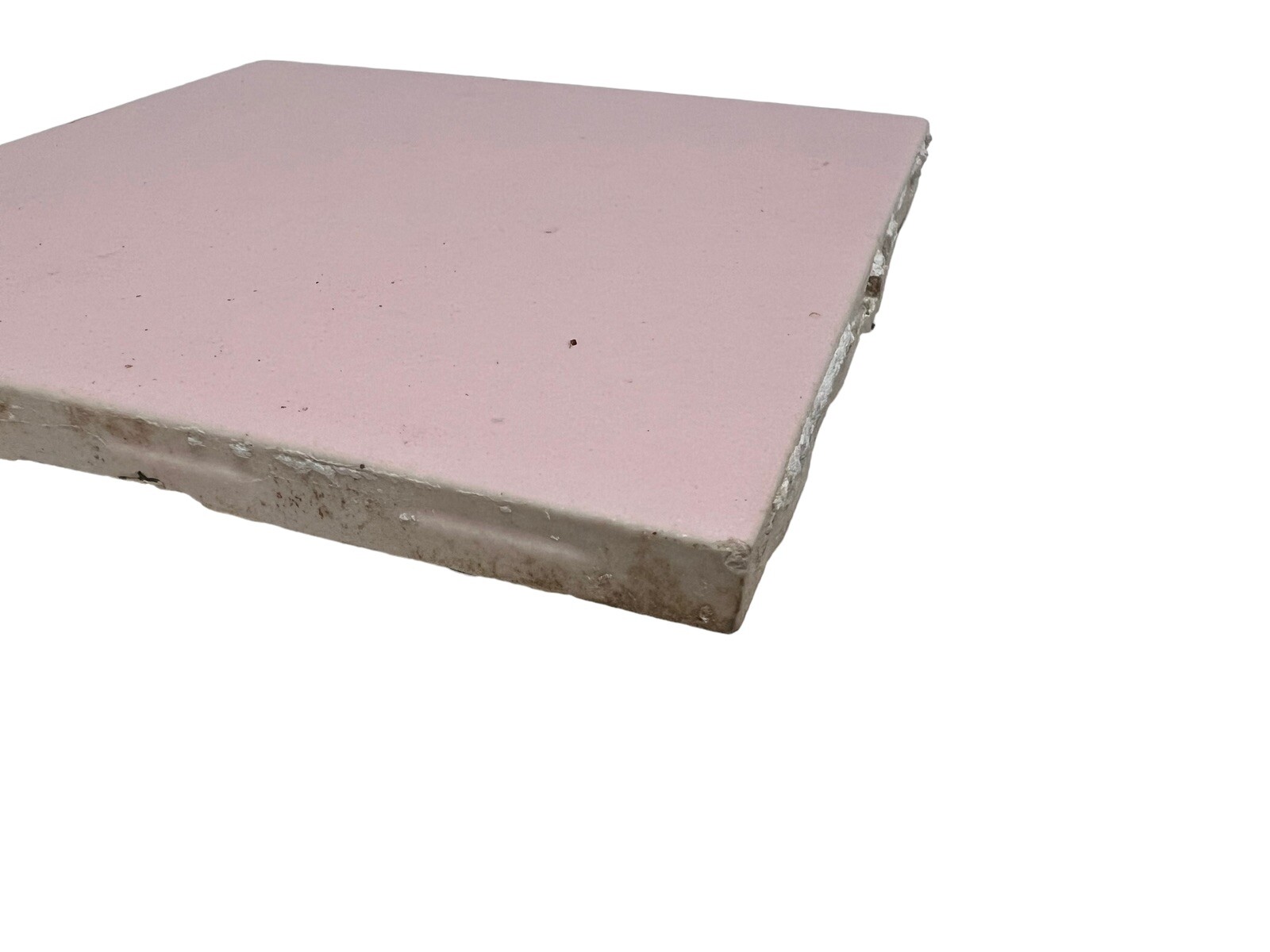 10 Vtg Pink Porcelain Ceramic Tile 4 1/4″ Sunset Exacto Spacer Tile USA Flaws -J