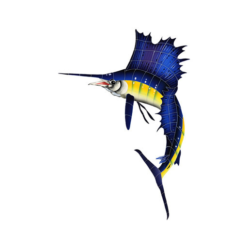 Mosaic Sailfish and Bait Balls for Swimming Pool or Wall Large – Free Shipping