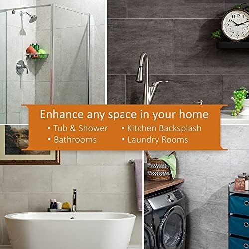 25.6 in. x 14.8 in. Interlocking Vinyl Waterproof Wall/Backsplash Tiles for K…