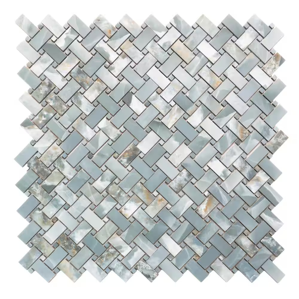 Splendor Green 11.81 In. X 11.81 In. Matte Porcelain Mosaic Wall and Floor Tile