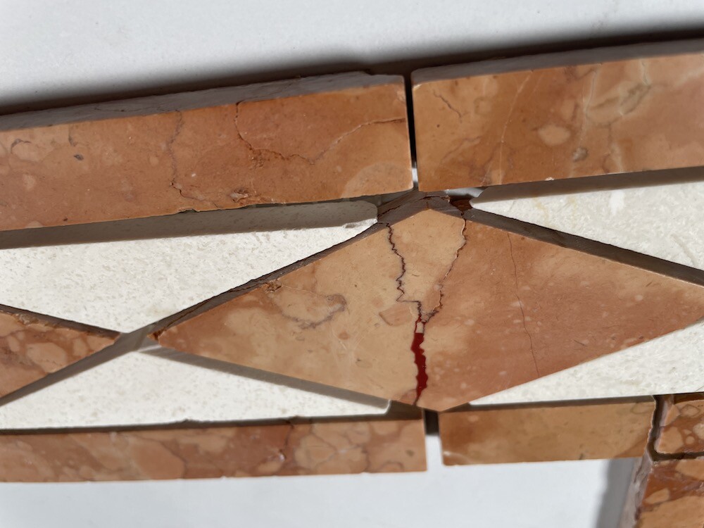 B0006P Marble Mosaic Border Listello Accent Tile Classic Rossa 3×7.9 Polished