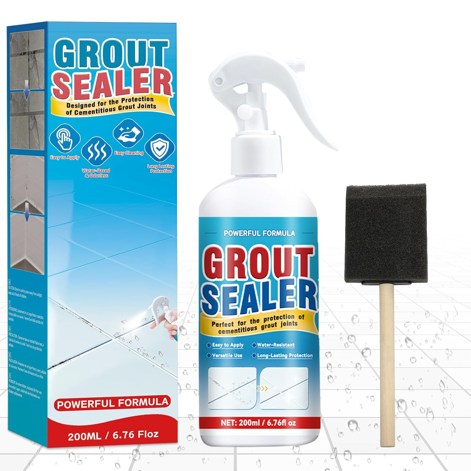 Grout Sealer, Waterproof Grout Sealer for Shower Tile, Clear Grout and Tile Seal