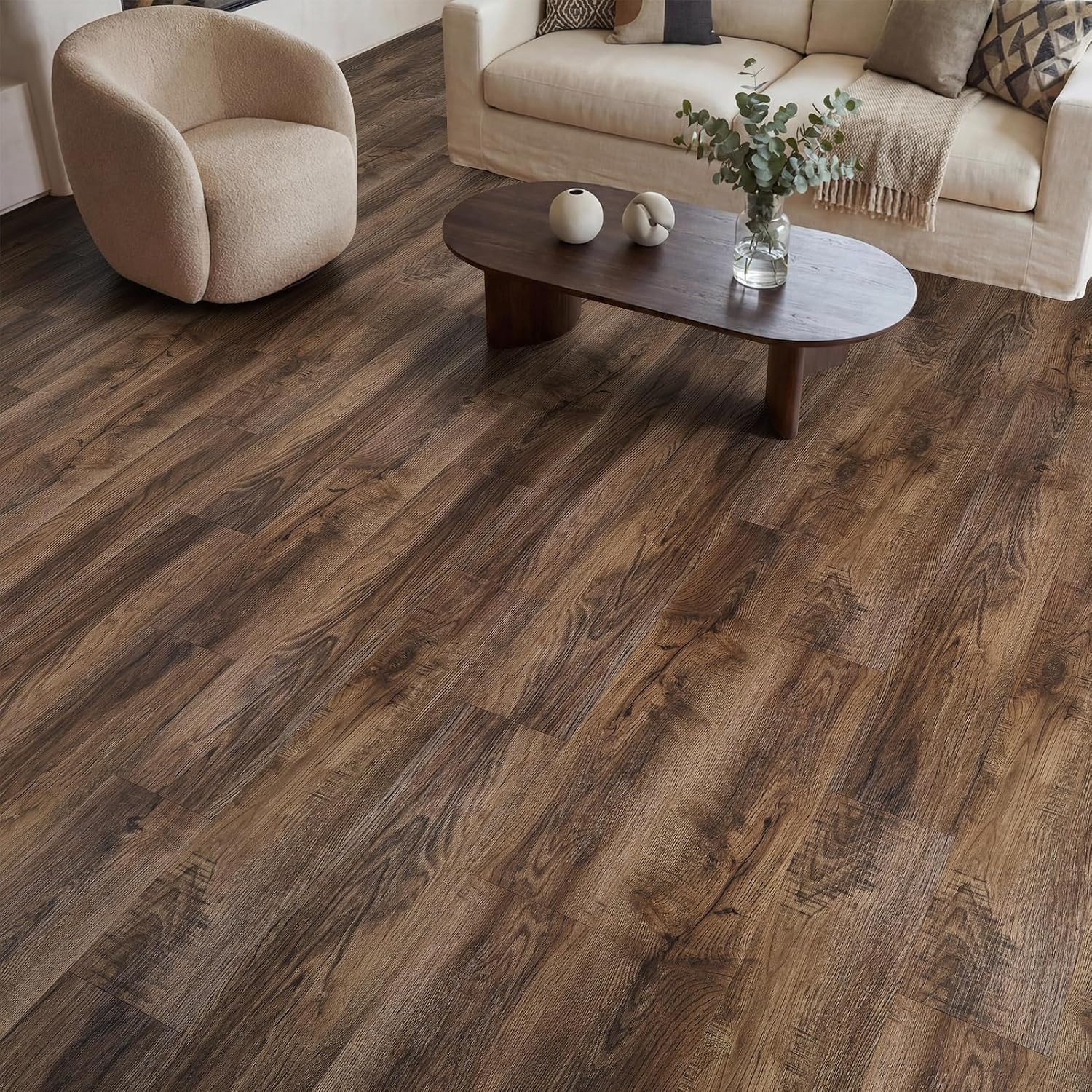 36 Pack Peel and Stick Waterproof Vinyl Plank Flooring – Espresso Walnut