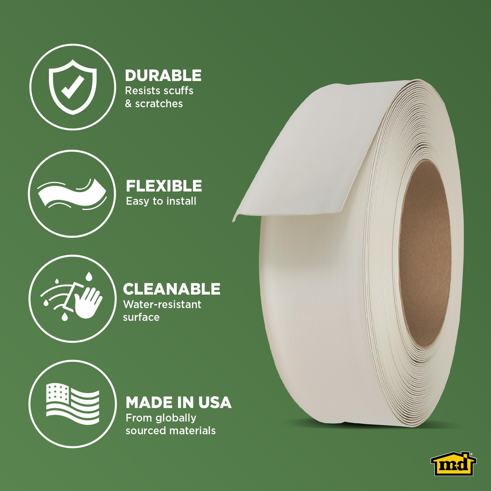 4-Inch x 120-Feet Dry Back Vinyl Wall Base, Flexible Dry Back Vinyl Trim with…