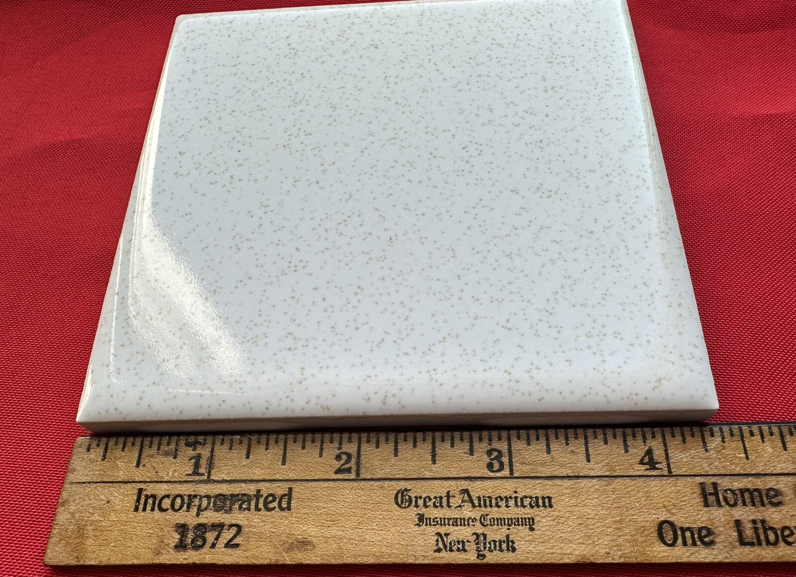1 pc. Gold Dust: by Color Tile Co. 4-1/4″ Glossy Ceramic Tile: Made 1970’s-90’s