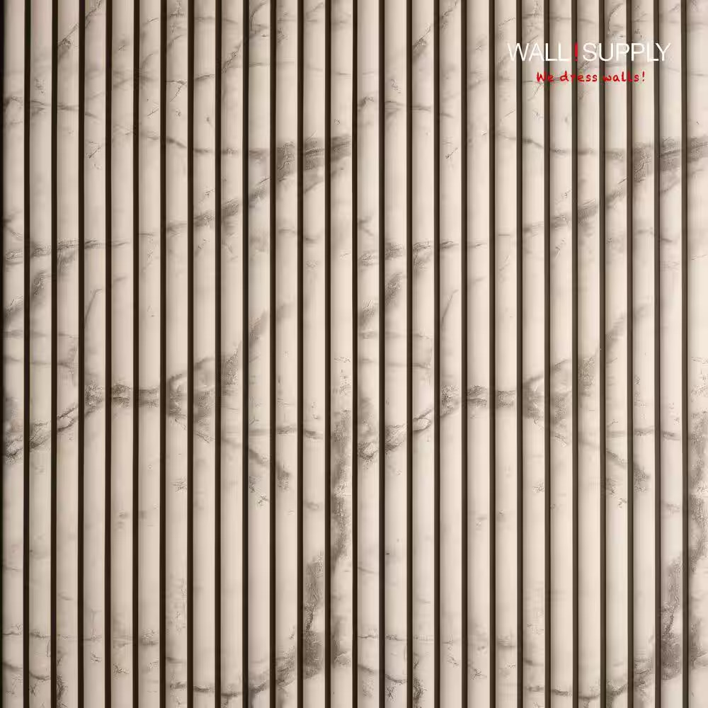 Ultralight Linari round Marble White EPS Foam Wall Panel 0.79 In. X 19.69 In. X