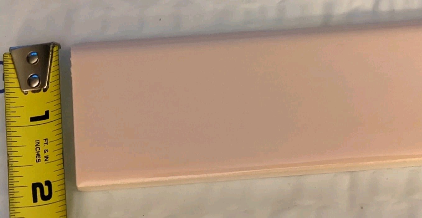 Glossy USA 2″ X 6″ Peach Coral Light Pink Reclaimed Robinson Bullnose New