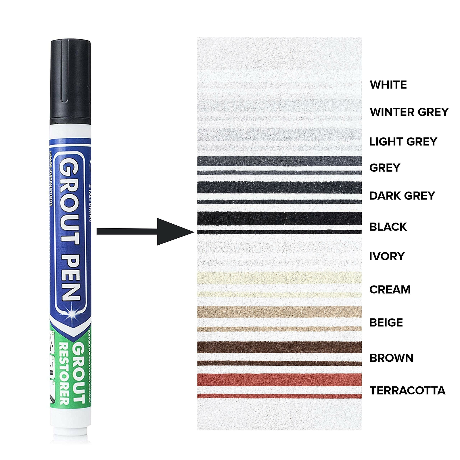 Grout Pen Black Tile Paint Marker: Waterproof Tile Grout Colorant and Sealer Pen