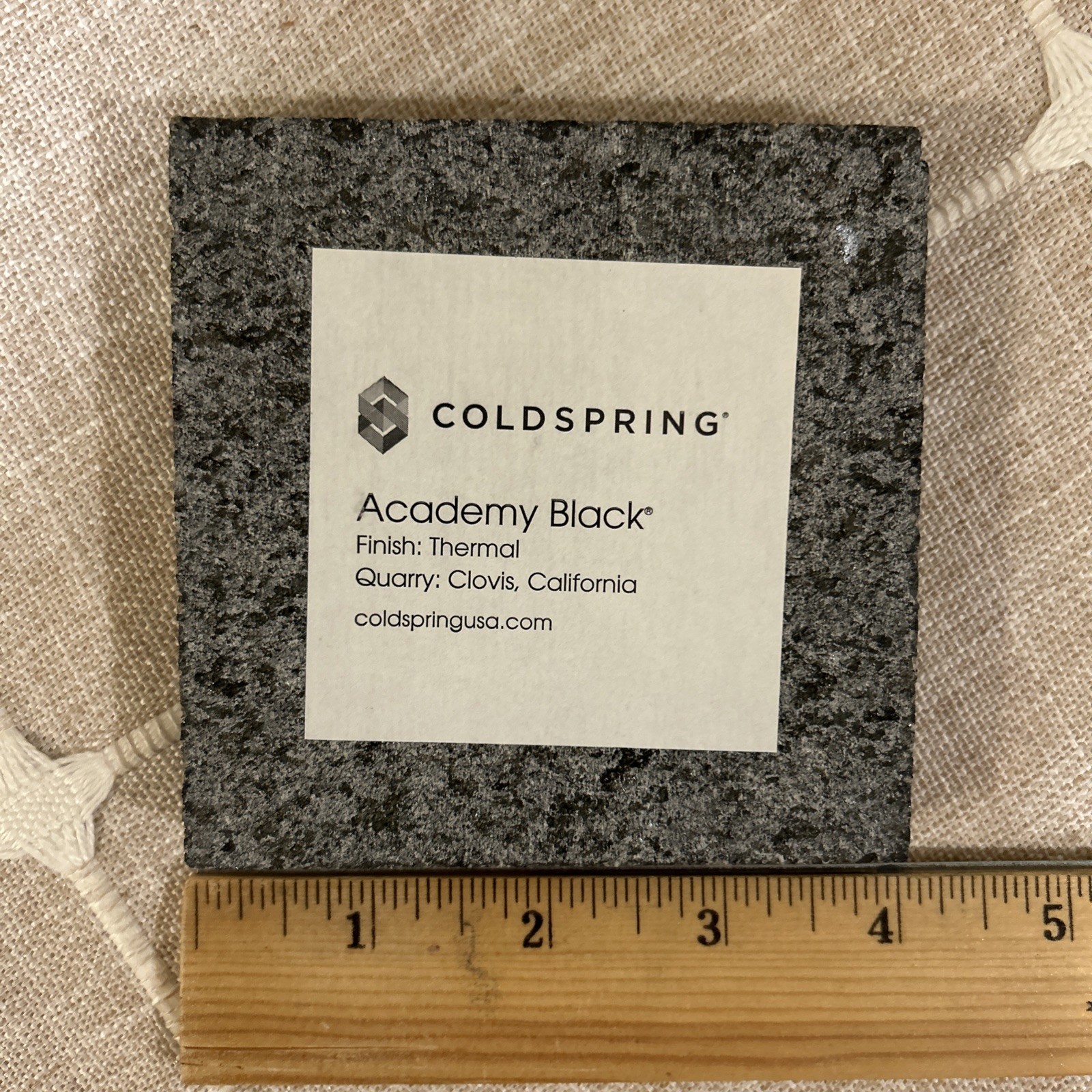 Coldspring Granite Academy Black Thermal Sample Quarry Tile Paver Stone 4×4 4″sq