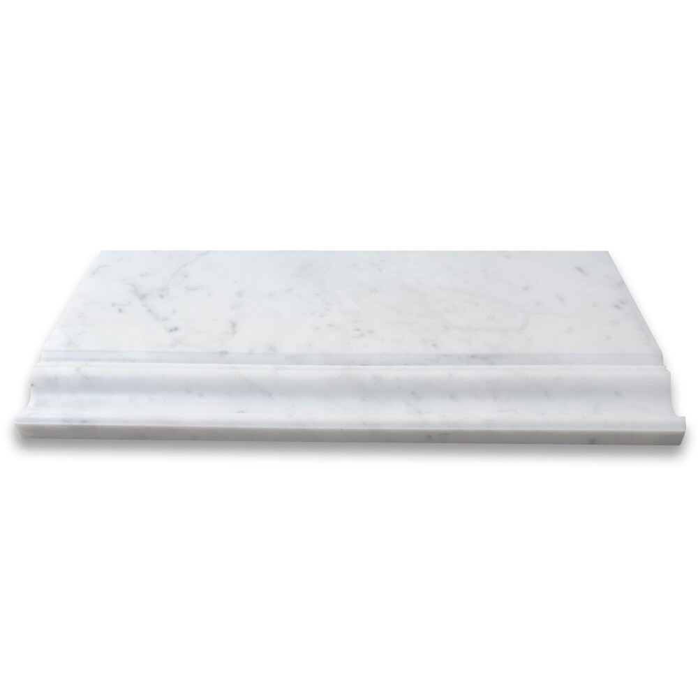 C06H Carrara White Marble 6×12 Skiting Baseboard Trim Molding Honed
