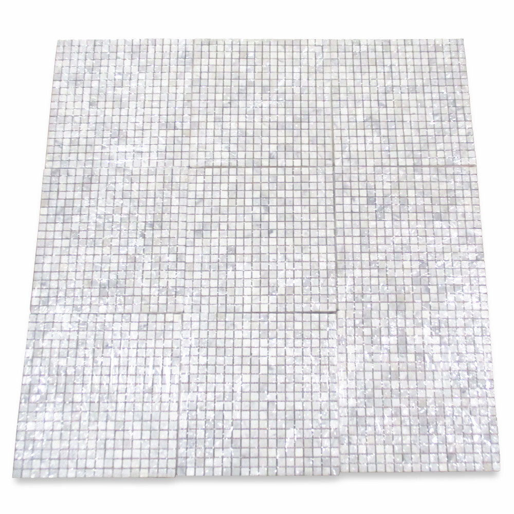 C22XT Tumbled Carrara White Marble 5/8×5/8 Square NonSlip Shower Floor Tile