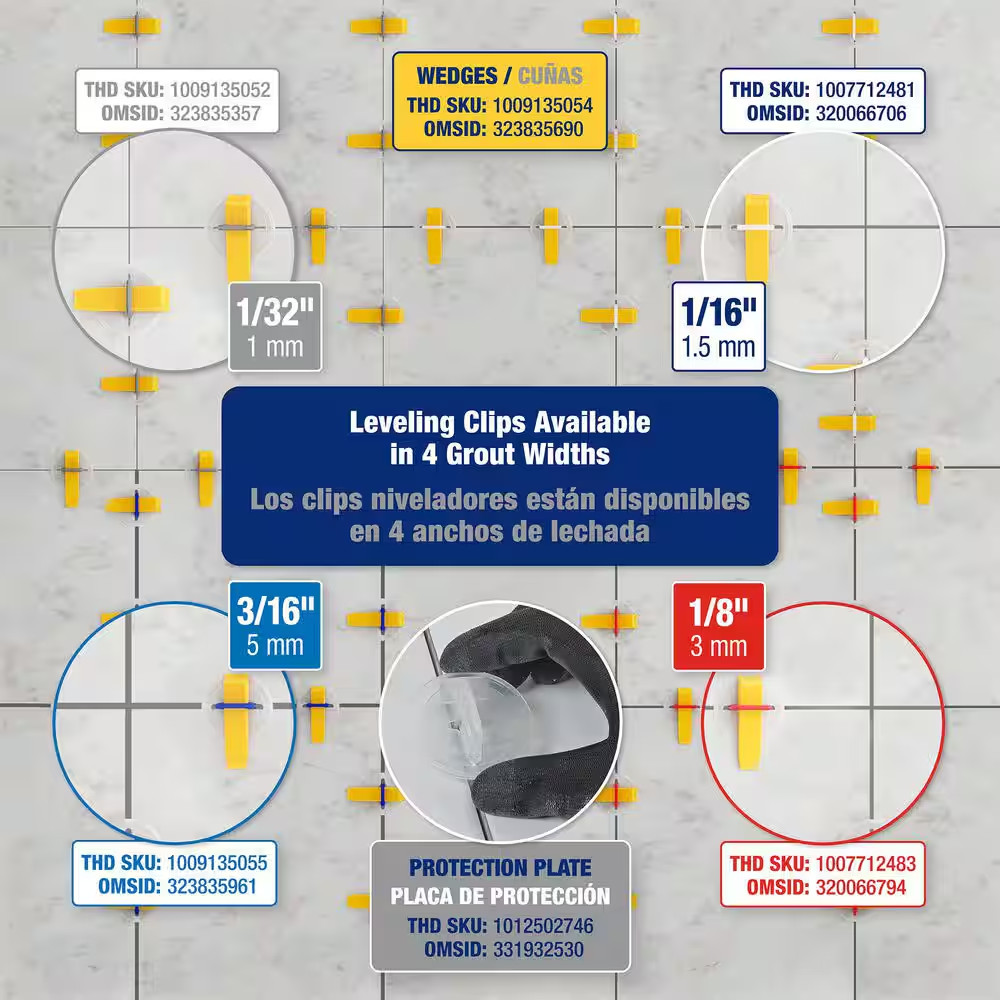 LASH XL Grey 1/32 In. W Plastic Clip Tile Leveling System (300-Pack)