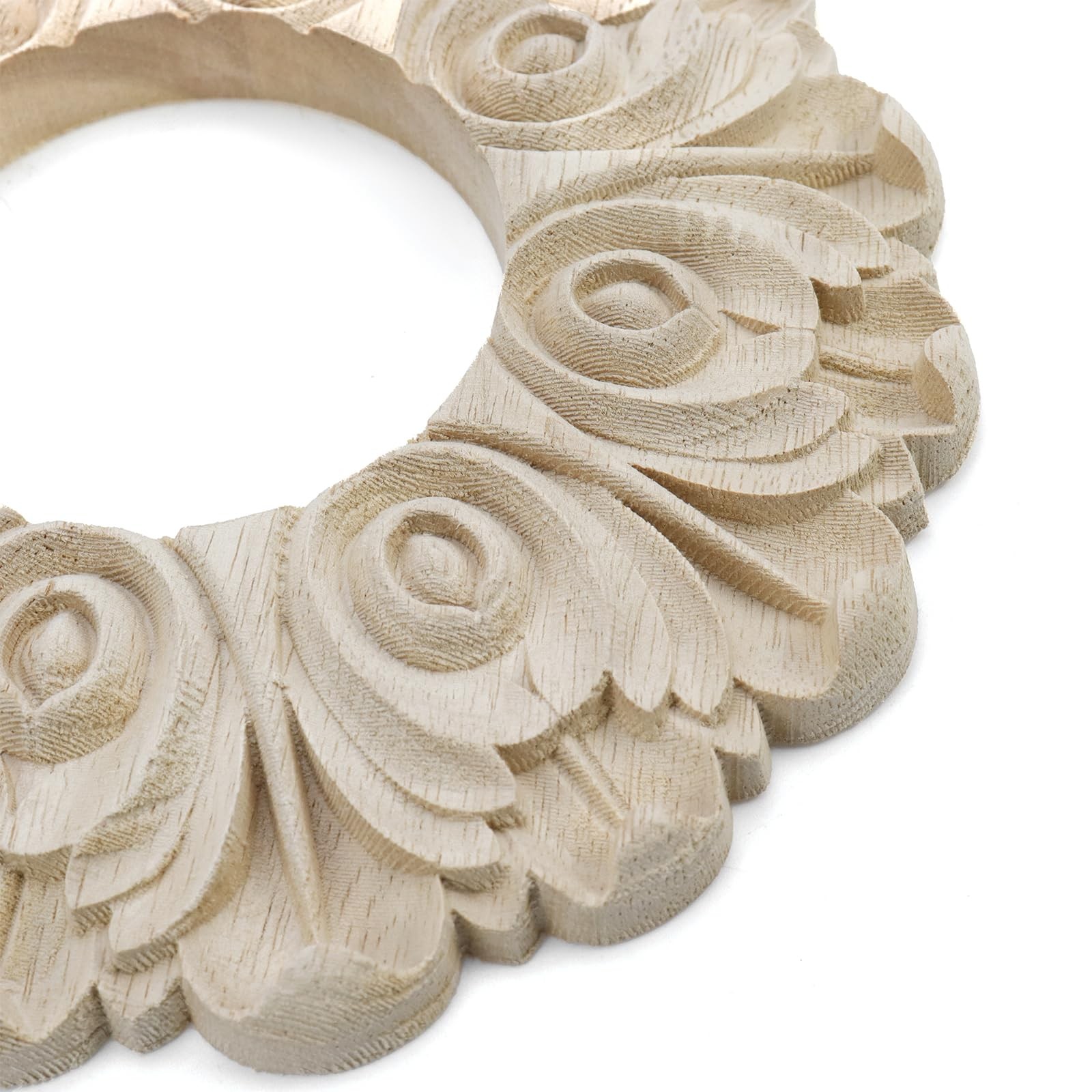 Antrader Ceiling Medallion,Home 3.1″ ID x 7.9″ OD-style 3, Wood Color