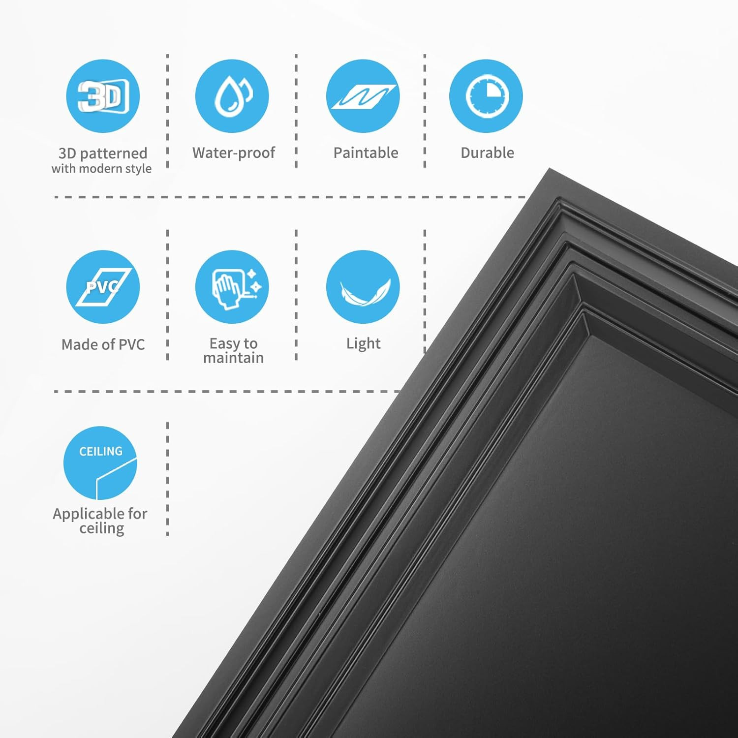 12-Pack Drop Relief Ceiling Tiles for Home, Office & Commercial Space, 24 X 24In