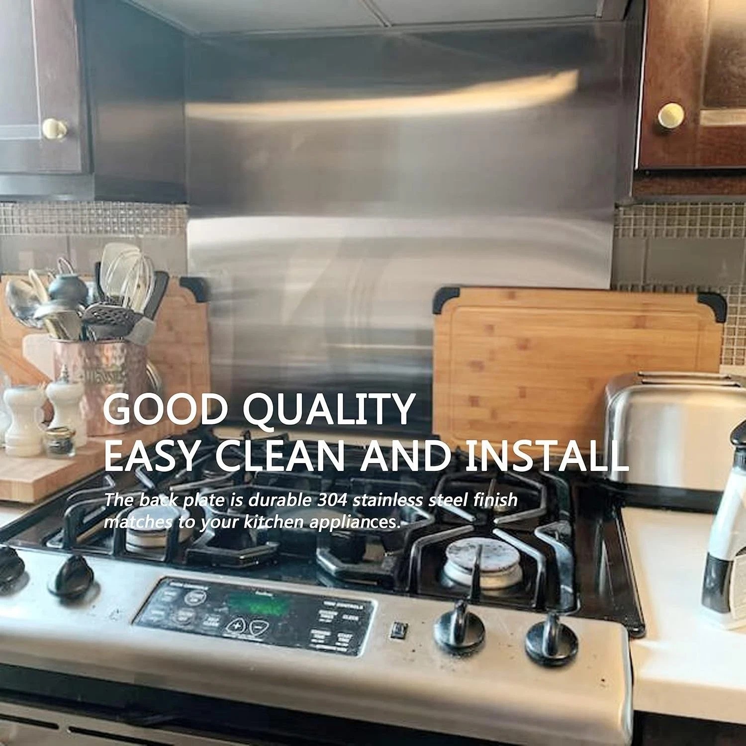 Sleek 24″x30″ Stainless Steel Kitchen Backsplash Wall Shield – 1- Guarantee