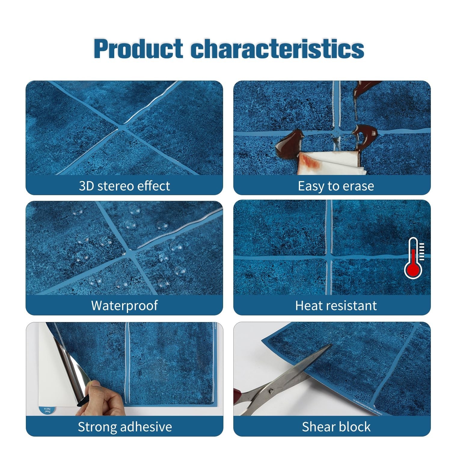 Peel and Stick Backsplash – Wall Tile for Kitchen Backsplash 9″x9″ Self-Ad