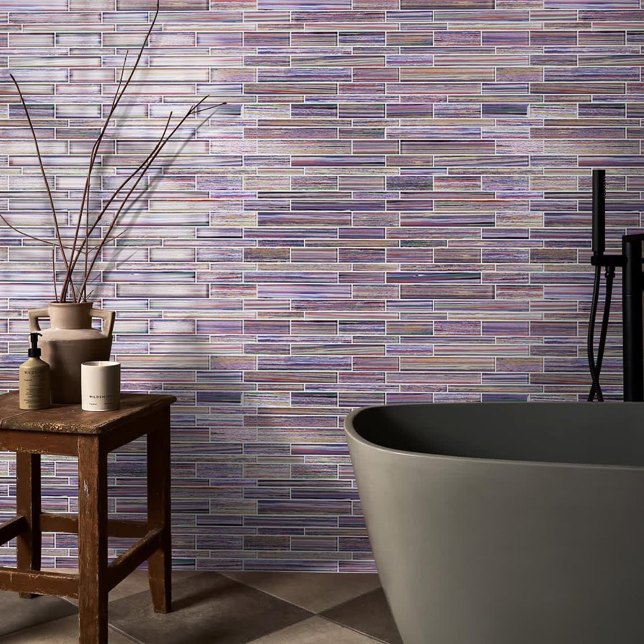 Artisan Glass Mosaic Tile Backsplash Bathroom Kitchen
