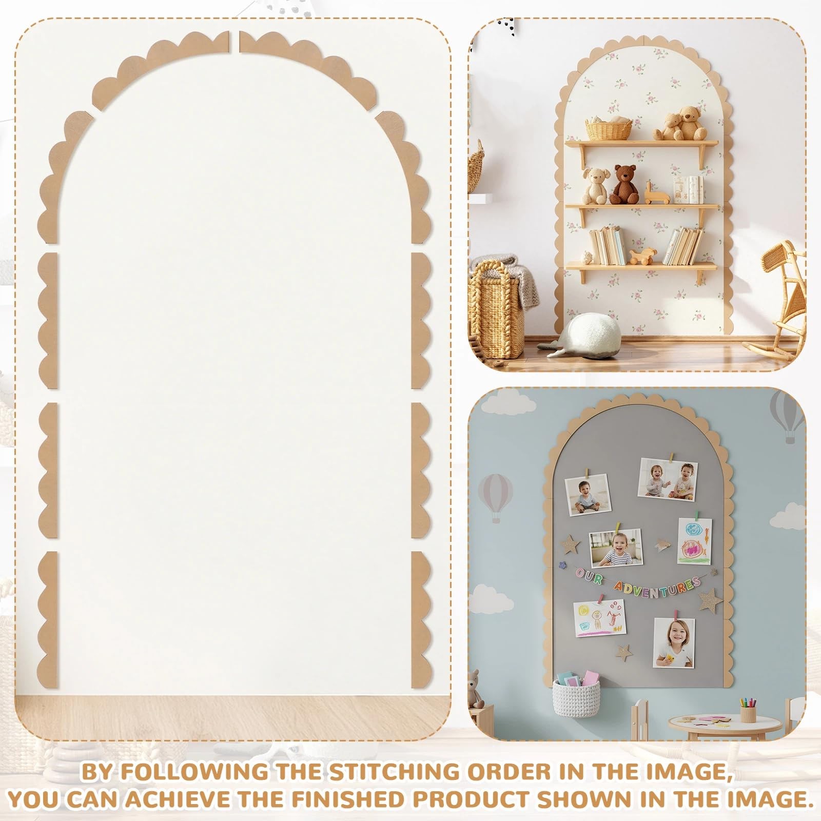 Unfinished Scalloped Decorative Wood Trim Pre-Cut Wood Molding Cute DIY Scall…