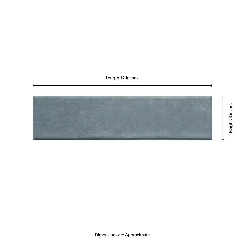 Lakeview Denim Subway Wall Tile, 3 In. X 12 In. Glossy Ceramic Wall Tile (5.5 Sq