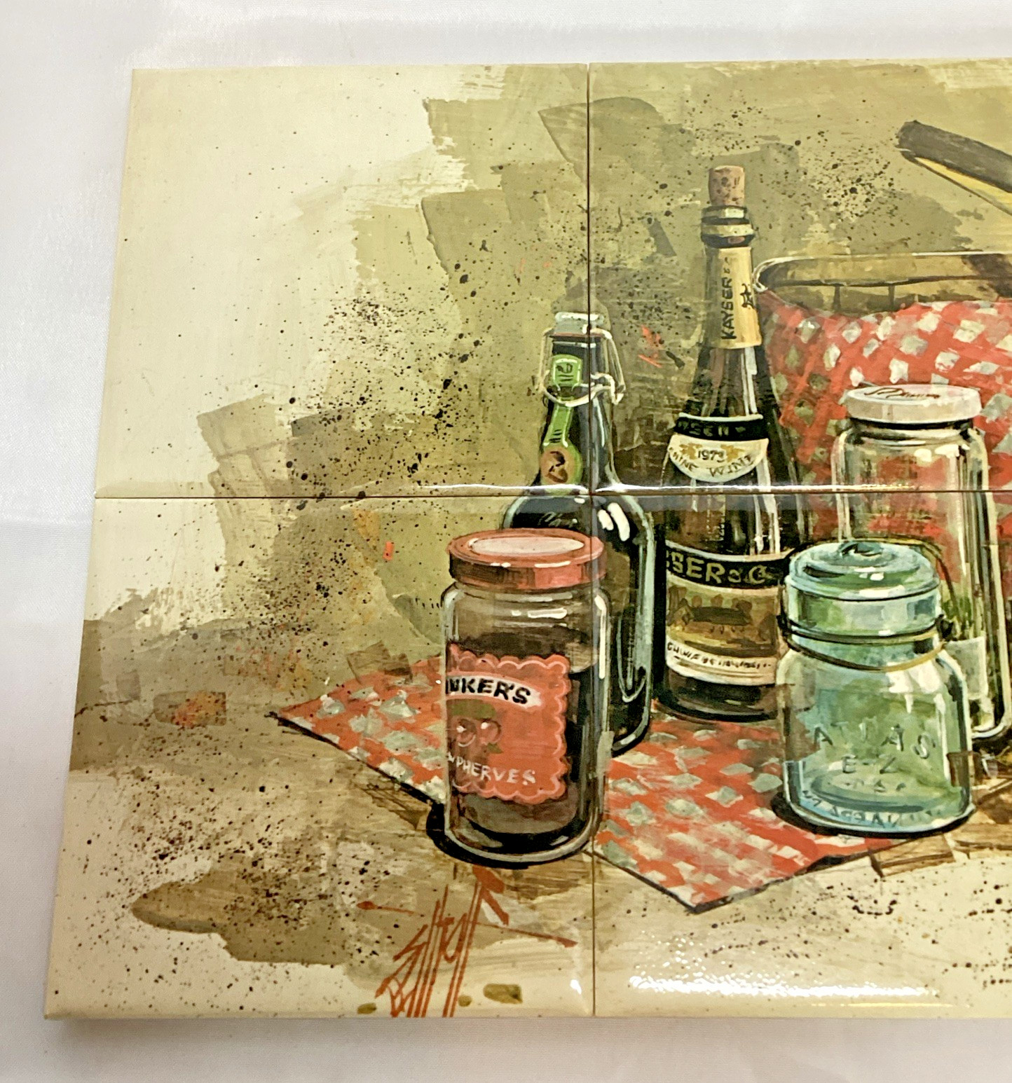 Ceramic Tile Mural Kitchen Backsplash – Farmhouse Country Picnic