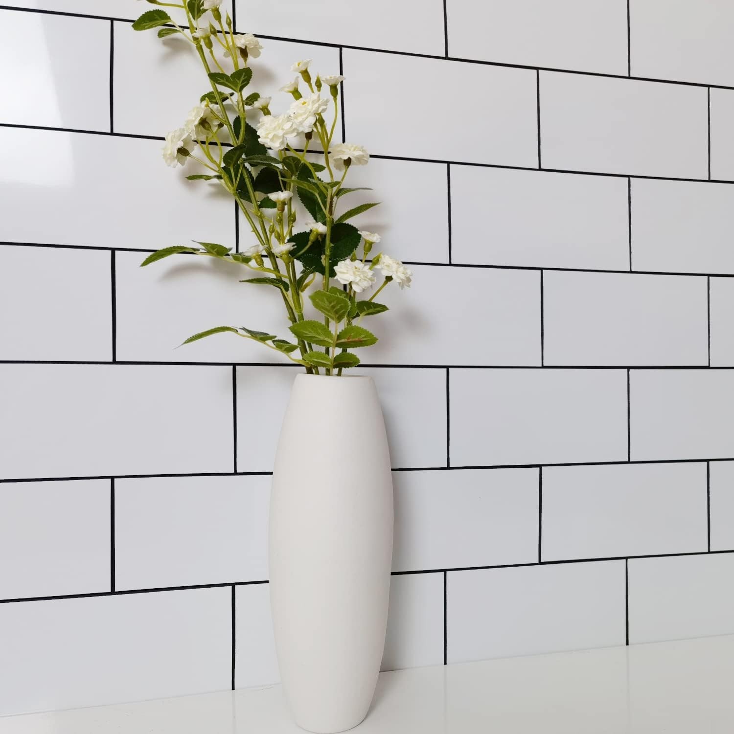 100-Piece Waterproof Subway Peel and Stick Backsplash Tiles – Polished White