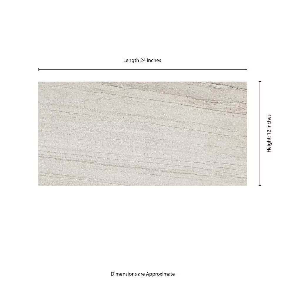 Malvera Cream 12 In. X 24 In. Lapato Porcelain Travertine Look Floor and Wall Ti