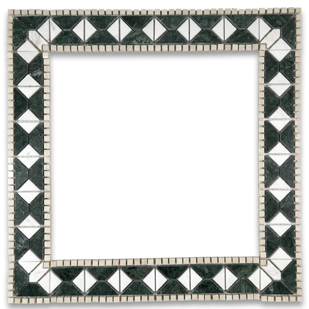 B0037P Marble Mosaic Border Listello Accent Tile Tahitian Green Polished