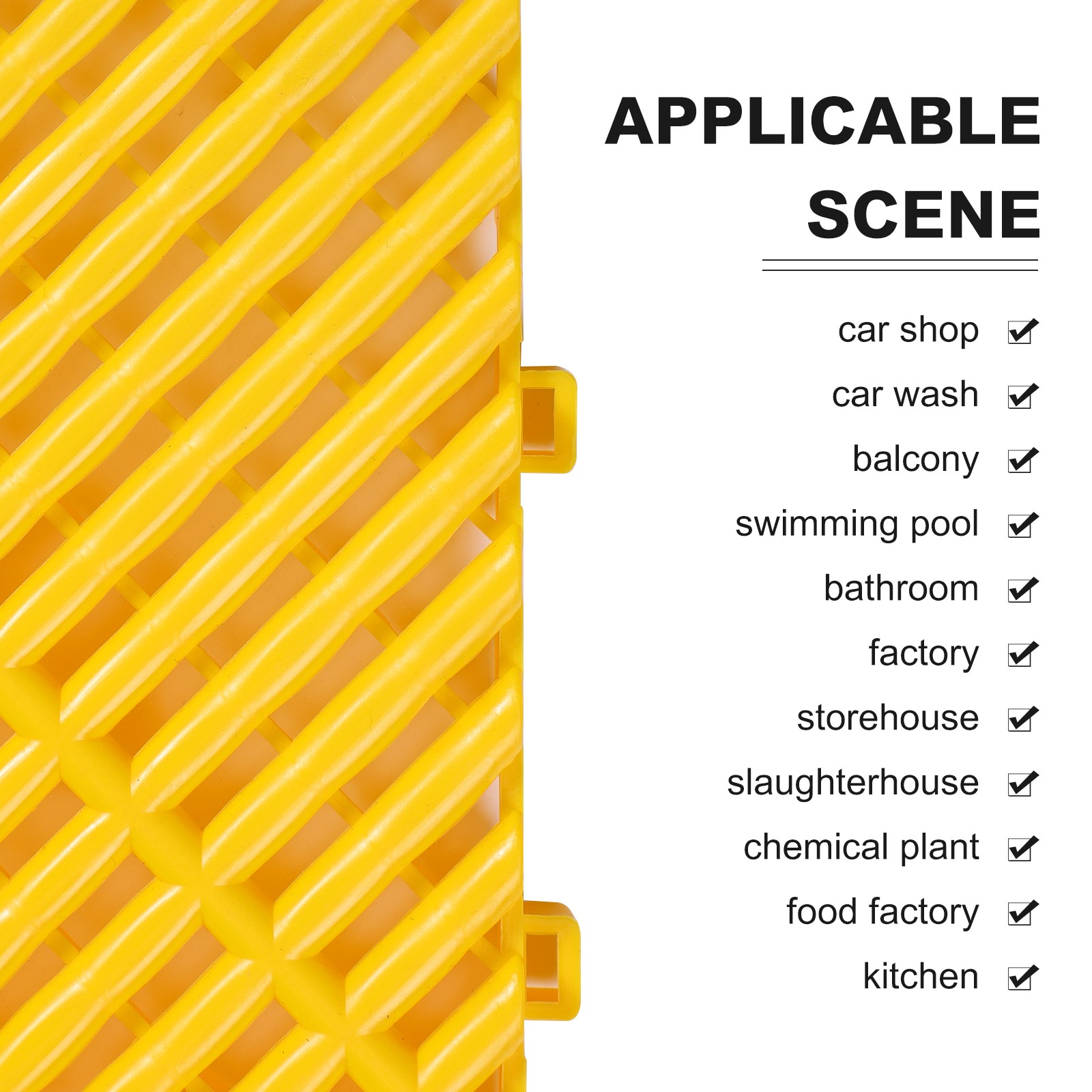 Interlocking Garage Floor Tiles 0.7″ Thick Vented Drainage, 5500 LBS/m² Load