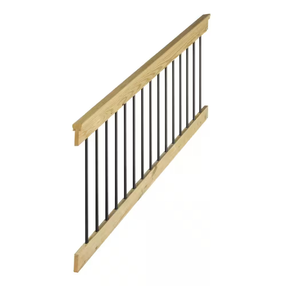 34 In. W X 72 In.H Pressure-Treated Southern Yellow Pine Wood Deck Stair Railing