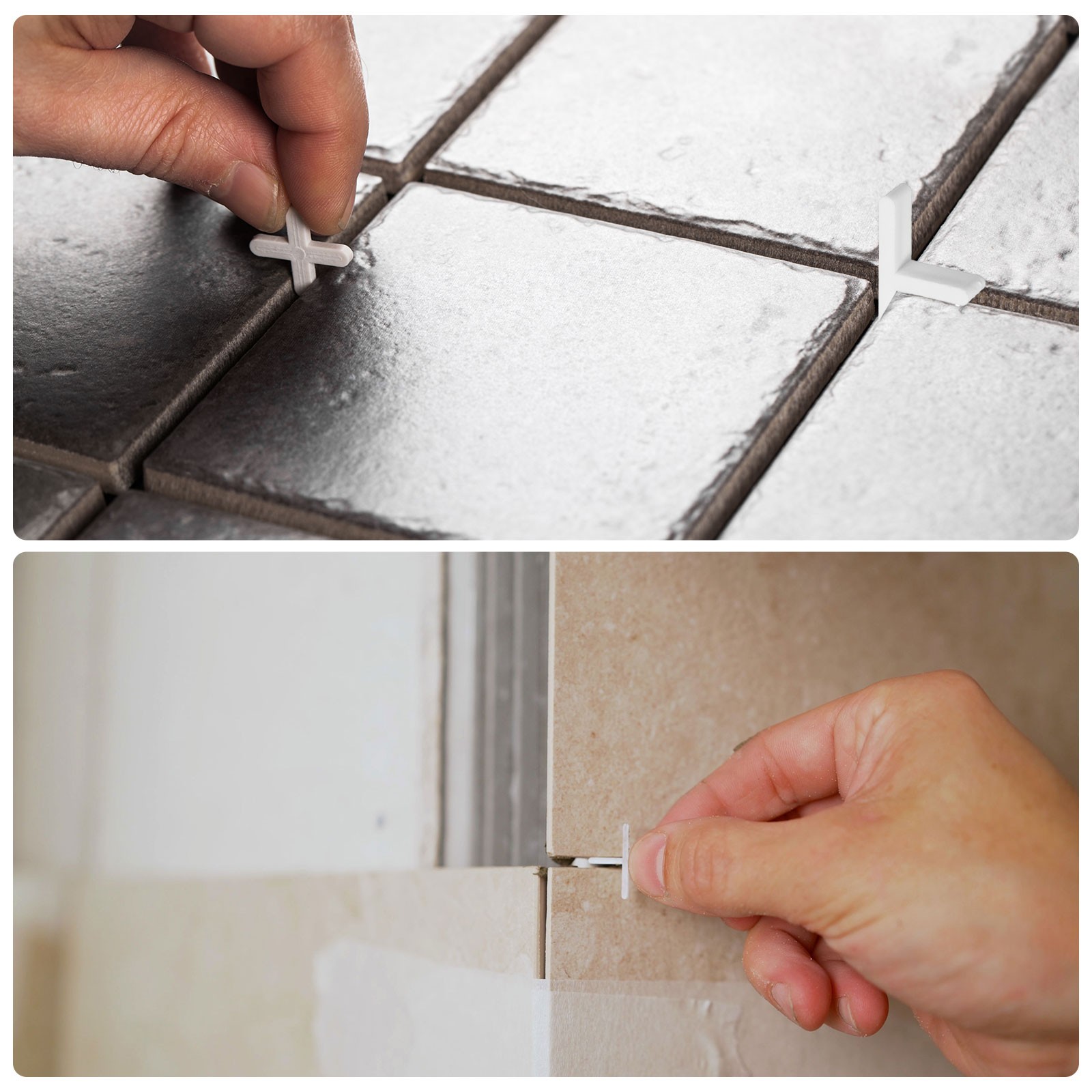 800Pcs Wall Floor Tile Plastic T-Shape Spacers Tiling Tools 2mm 1/16″ White